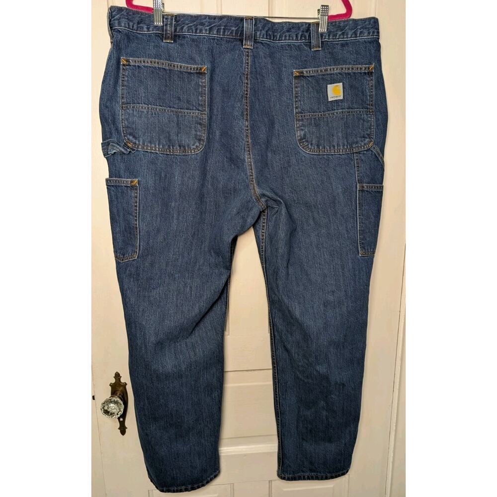Carhartt Jeans Mens 44x30 Blue Loose Fit Carpenter Utility Denim (947) - Picture 3 of 8